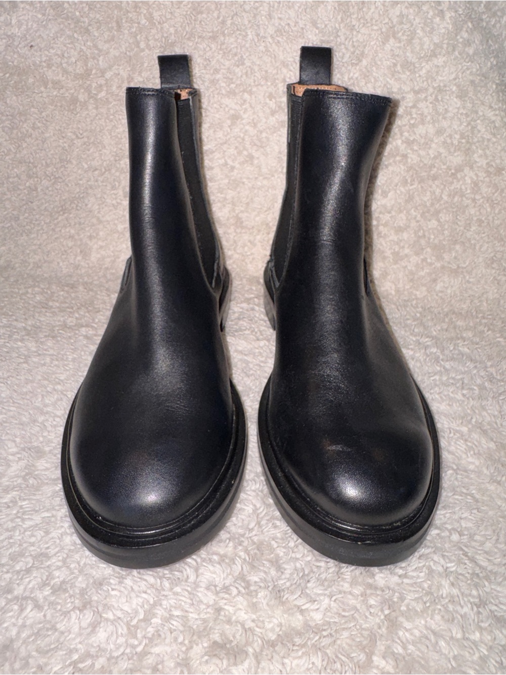 Madewell Black Leather Chukka Boots - Smooth Pull-On Style